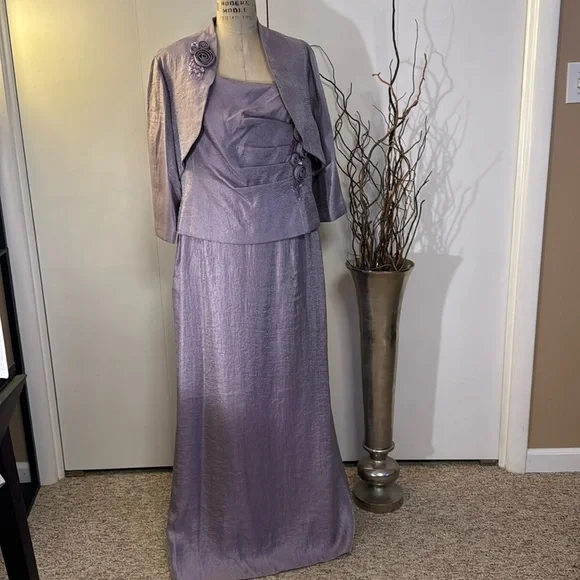 KM collections by Milla Bell lavender mother of the bride dress with jac… - Picture 1 of 9